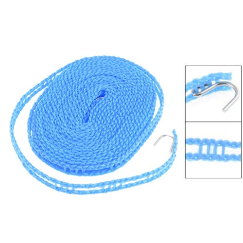 PHFU House Laundry Nylon String Clothesline 5 Meters Clothes Line Rope Blue