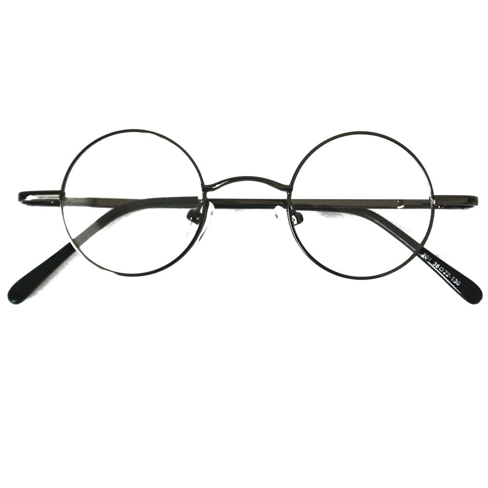 Vintage lille runde 38mm fjederhængsler john lennon metal brillerammer fuld kant nærsynethed rx stand briller