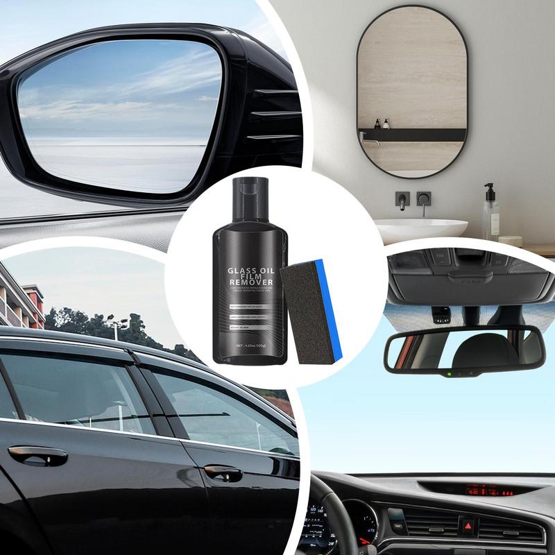 Limpiador de vidrios de coche, eliminador de manchas de agua para ventanas de 120g con esponja, limpieza de ventanas de larga duración para vitrinas comerciales automotrices