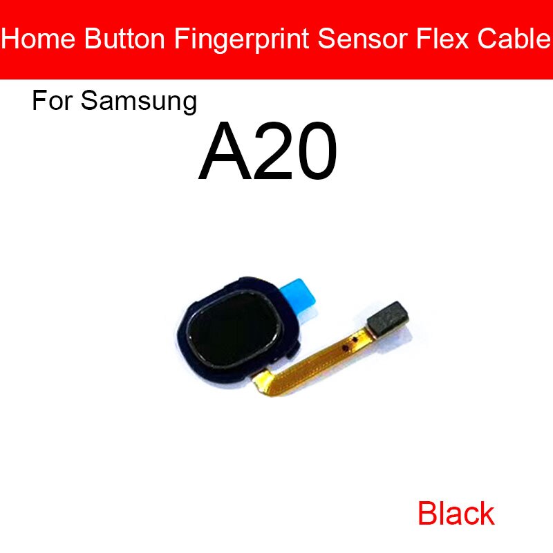 Impronte digitali del Tasto della Casa Cavo Della Flessione Per Samsung Galaxy A20 A20E A30 A40 A60 Sensore di Riconoscimento di Pulsante di Ritorno Della Flessione di Riparazione Del Nastro: black A20