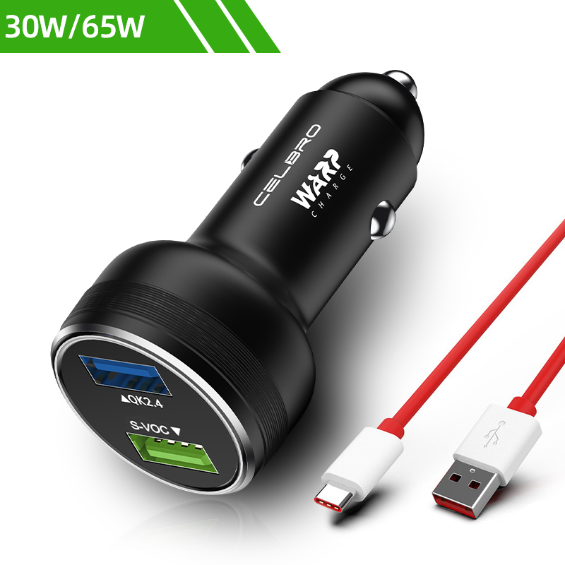 Voor Oneplus Dual Usb Autolader 80 W Supervooc Warp Charge 65 30 W Super Fast Charge 65 W Dash One Plus 10T 10 Pro Nord 2T 9 8