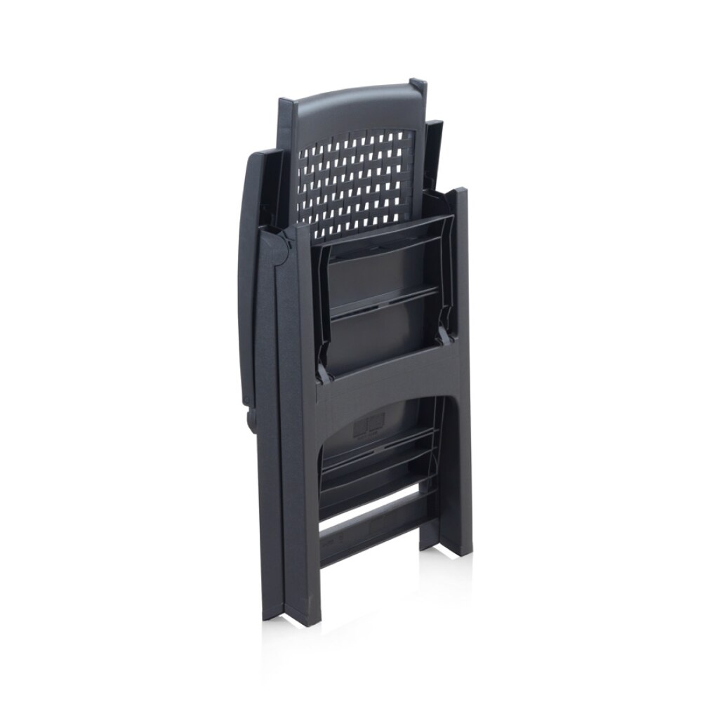 SHAF|Sillon Multiposicion Reclinable Metal para jardin, terraza o piscina blanco, wengue y antracita