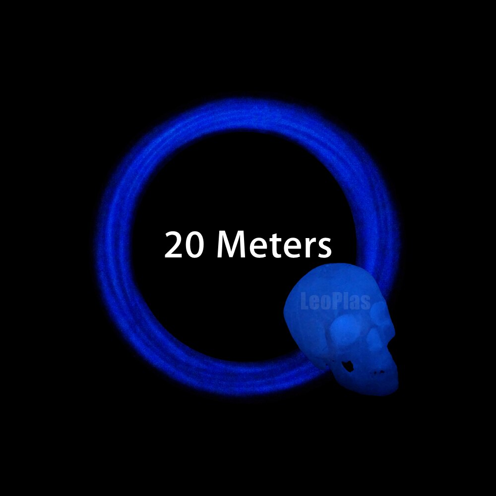 LeoPlas – échantillon de Filament PLA pour imprimante 3D, consommable d'impression en plastique, brille dans la nuit, 1.75mm, 10 et 20 mètres: Blue 20m 60g