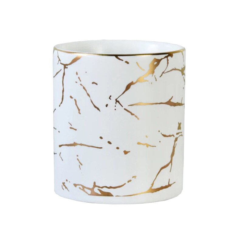 1 sztuk stojak na pędzle robić makijażu marmuru pędzle robić makijażu kubek ceramiczny Organizer robić przechowywania kosmetyków łazienkowy uchwyt na szczoteczkę robić zębów Caja Maquillaje: Cylindrical biały