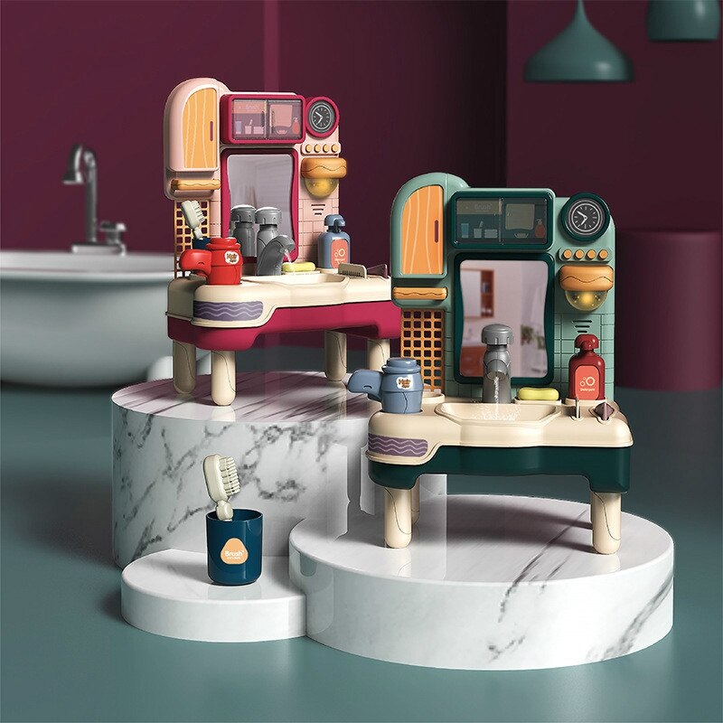 Kinderen Pretend Play Wassen Tafel Druk Water Met Geluid Licht Speelgoed