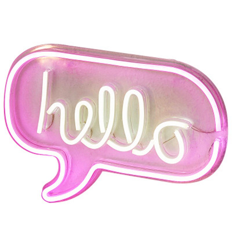 Letrero de neón para decoración de pared del hogar, luces LED de Panel de luces de neón para de Navidad, tienda, 10 tipos de luces de neón de colores, Love Hello
