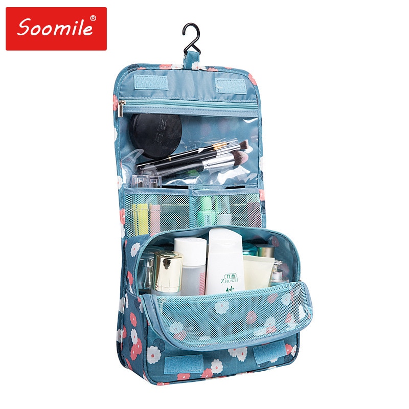 Wodoodporna wisząca torba podróżna z organizatorem nylonowe torby kosmetyczne Zipper Necessaire kąpiel makijaż torba Unisex Neceser zestawy toaletowe