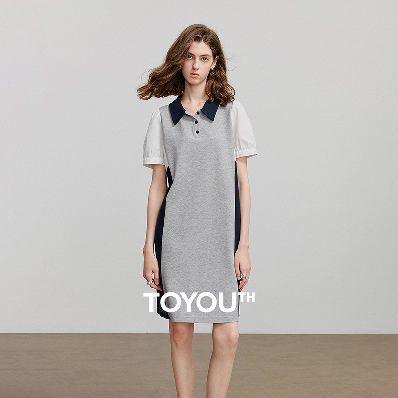 TOYOUTH Women Dress Summer Short Sleeve Casual Dress 8529097