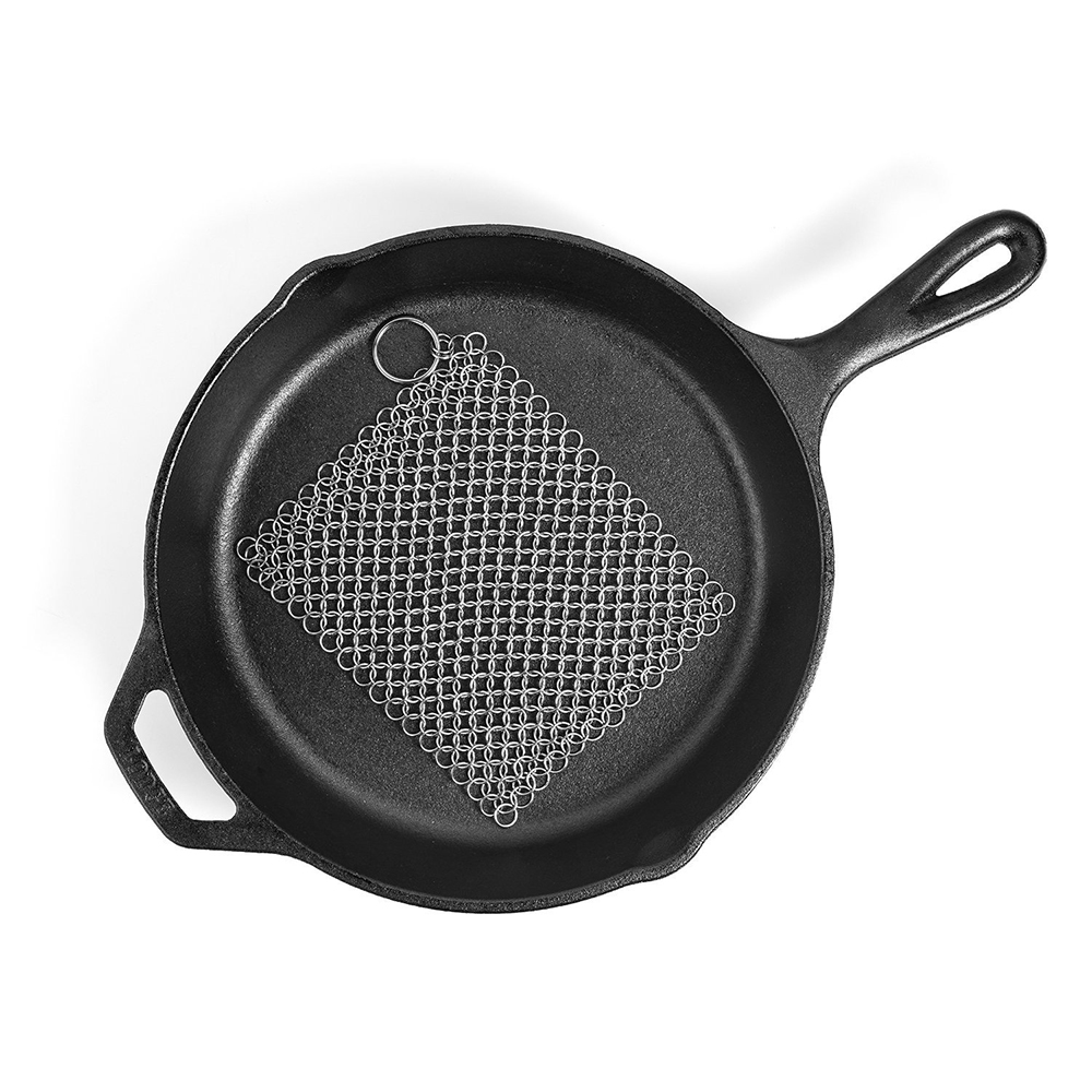 Rostfritt stål gjutjärn rengöringsmedel pan gryta skrubber hem kokkärl kök verktygssats metall rengöring borste gjutjärn rengöringsmedel
