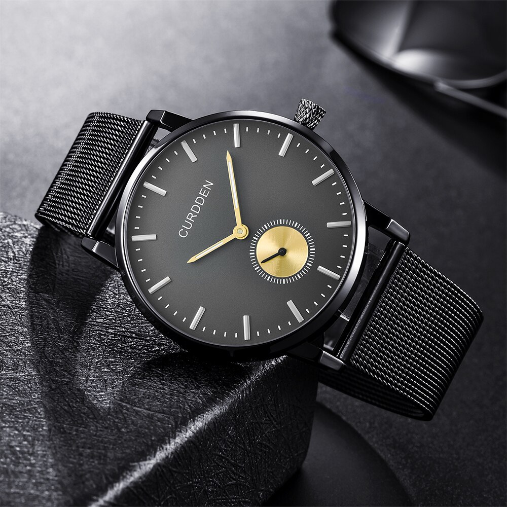 Brand CURDDEN Couple Watch Minimalist Casual Quartz Watch Men Women Waterproof Stainless Steel Relogio Masculino Marca