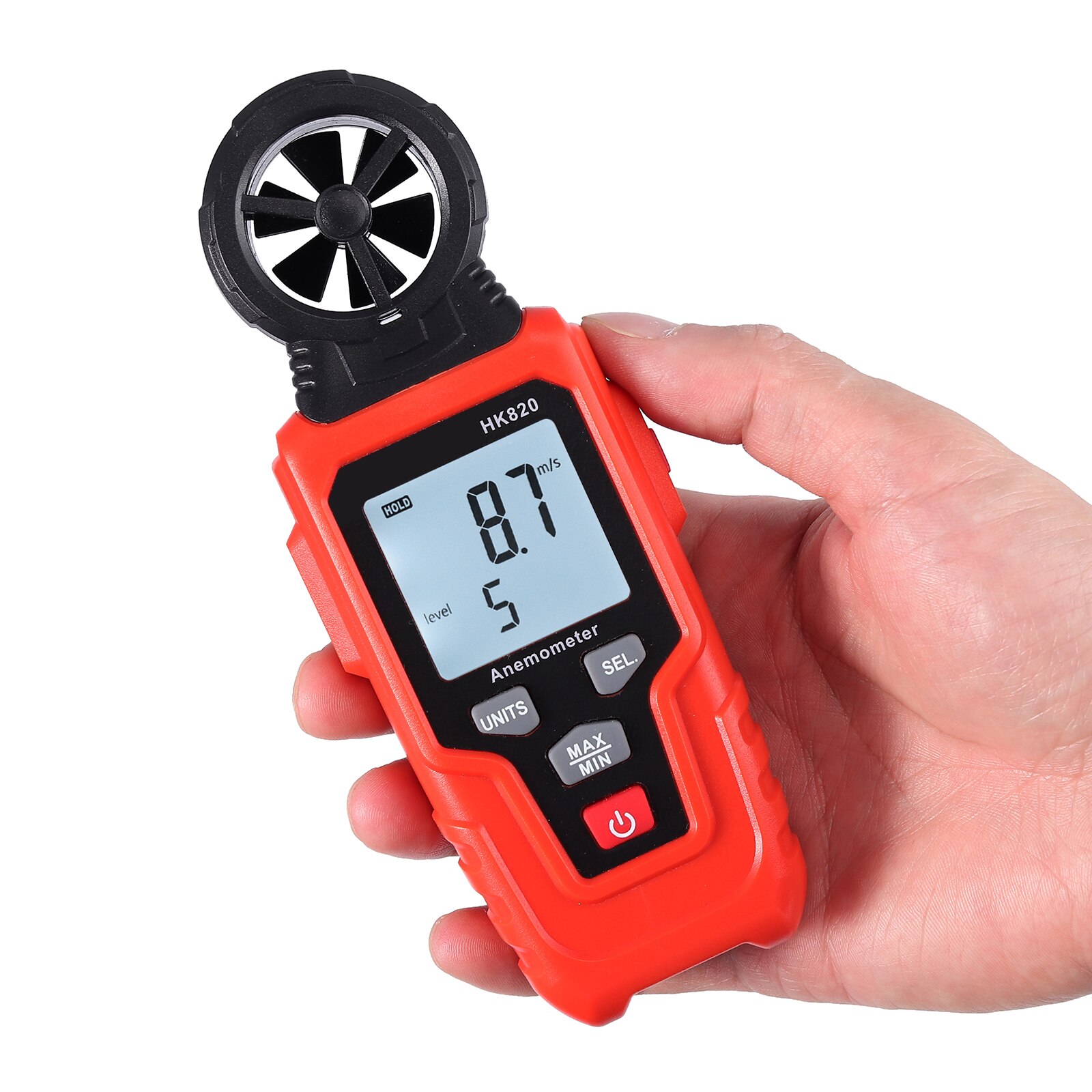 Proster for Digital LED Anemometer Wind Speed Meter Air Velocity Temperature Test Flashlight Digital Anemometer