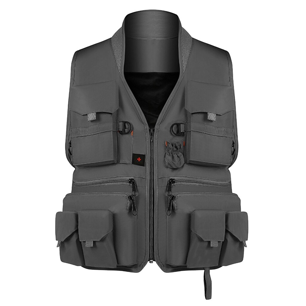 Fly Fishing Vest Chest Pack for Tackle Gear and Accessories, Adjustable Size for Men and Women: Gray XXXL