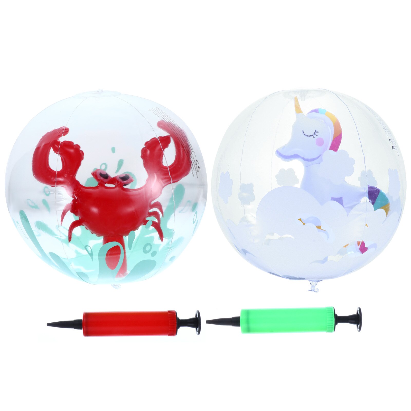 2pcs Inflatable Beach Balls Water Balloons PVC Playing Ball Funny Beach Ball