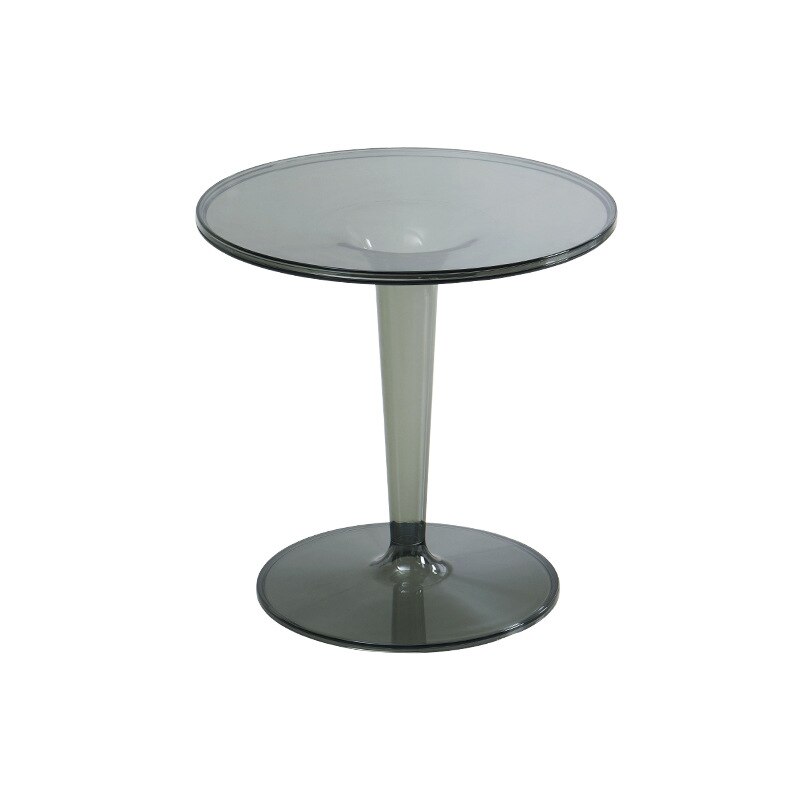 Nordic Eenvoudige Transparante Ins Kleine Salontafel Ronde Acryl Kleine Bijzettafel Verwijderbare Plastic Salontafel Kleine Ronde Tafel: all smoke grey