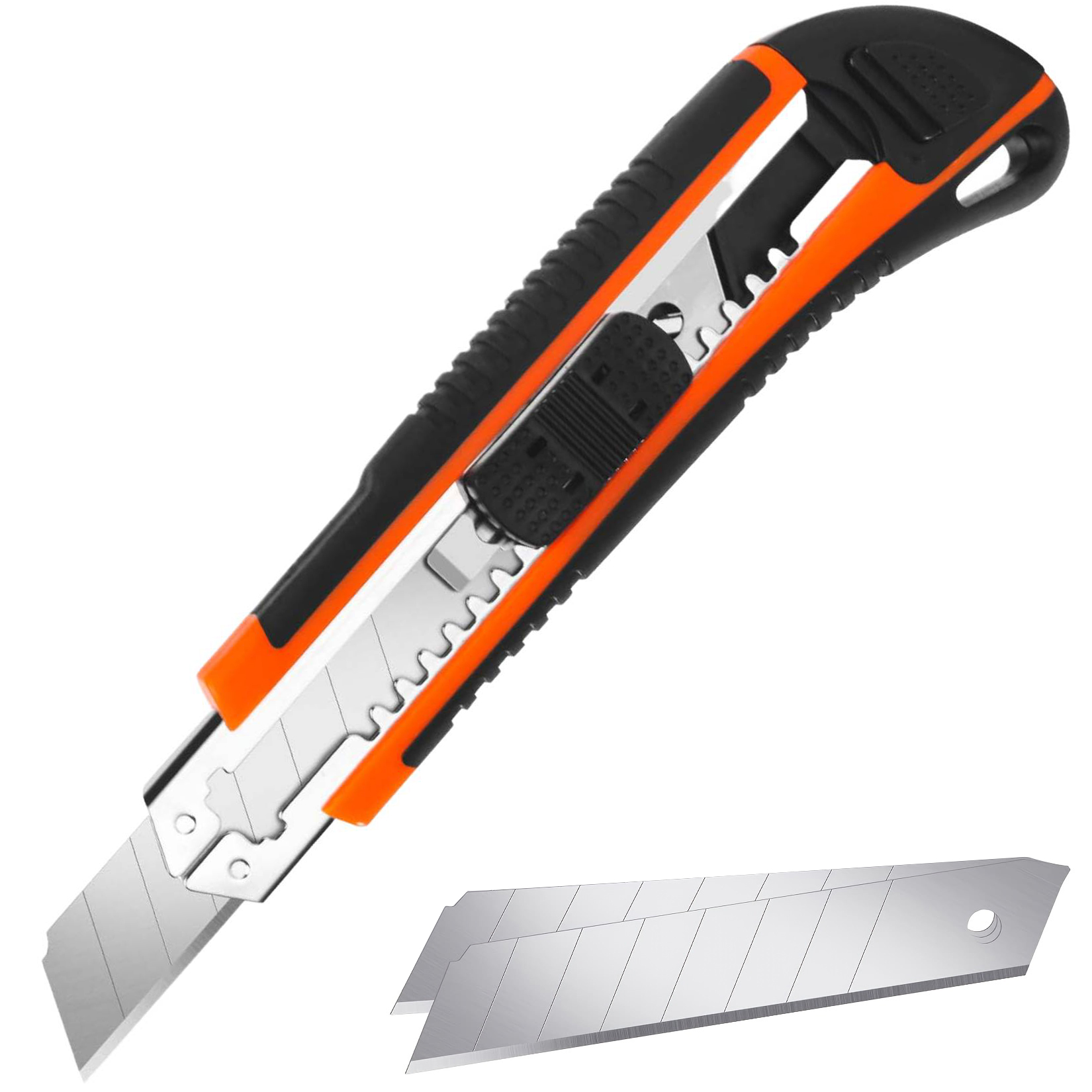 1 PC Utility Knife Box Cutter Retractable, Blade Storage , Extra 2 PCS Snap Off Blades Included, Quick-Change Blades Boxcu: WHITE