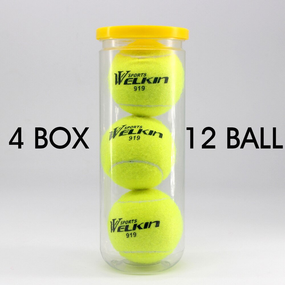 WELKIN-balle élastique de Tennis en caoutchouc, balle élastique Durable pour la pratique du Tennis, école de plaisir Club compétition, 3 pièces/lot: 12 pcs balls
