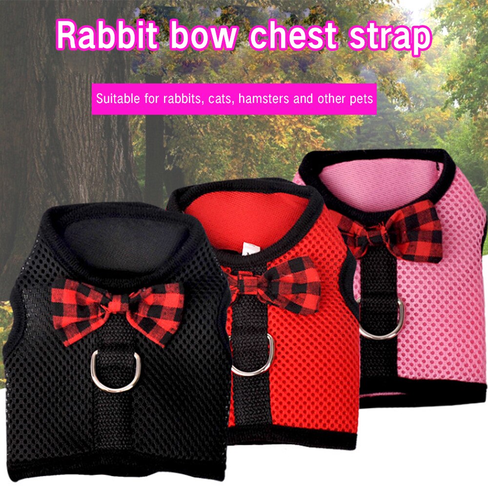 Pet Accessories Rabbits Hamster Vest With Leas Bunny Mesh Chest Strap Harnesses Ferret Guinea Pig Small Animals 3 colors