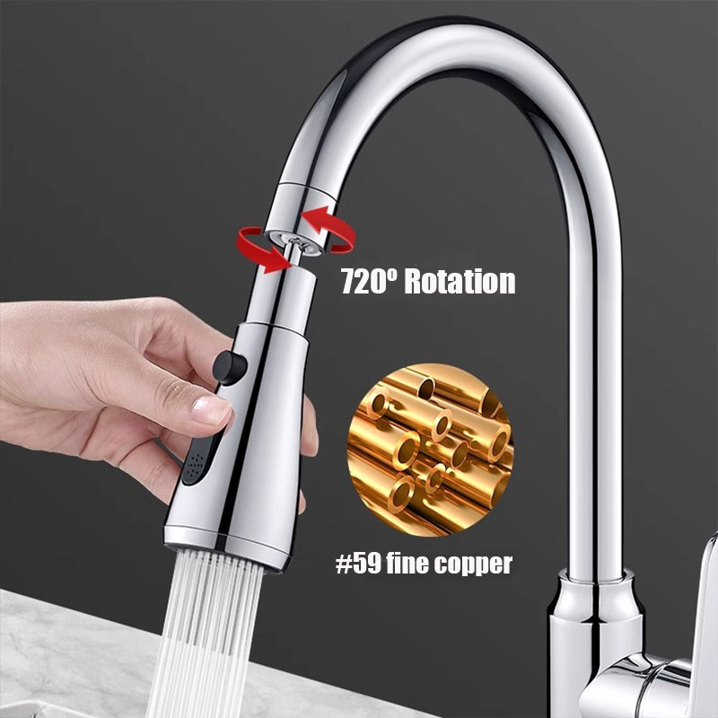 Küche Waschbecken Wasserhahn Bubbler Düse Universal- 720 ° Drehen Sie Höhle Spritzfilter für Küchenarmaturenverlängerung und Belüfter