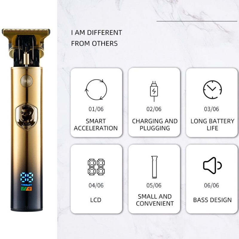 USB Charge Electric Hair Clipper Shaver Beard Trimmer Men Hair Cutting Machine Beard Barber Hair Cut Man