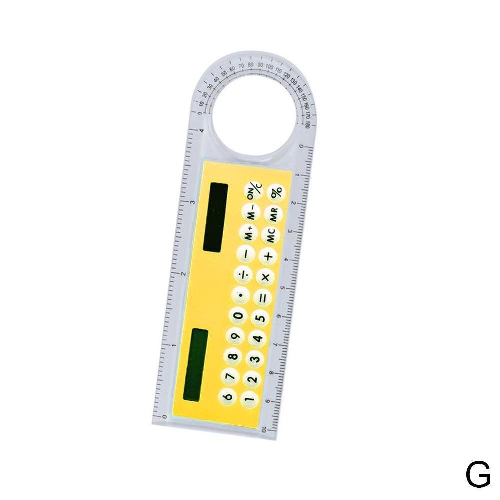 Mini Calculadora con lupa Solar, Calculadora multifunción, 10cm, 5 suministros, regla, oficina, colores ultrafinos, escuela, S0F3, 1 Uds.: G