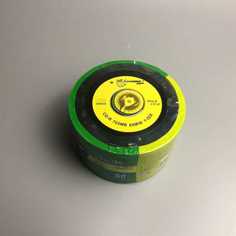 Blank DJ Black Printed CD 50/lot Drives CD-R Disks Bluray 700MB 80min 52X Branded Recordable Media Disc 50PK Spindle Write