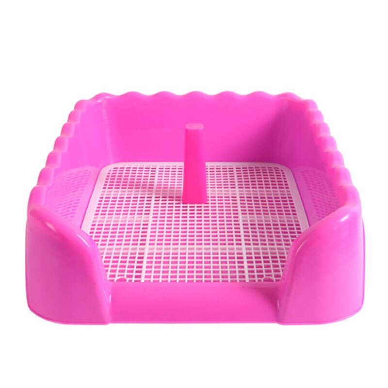 Haustier Wc Hund Tablett pee hund Welpen Töpfchen Tragbare Klo Ausbildung Pad Halfter Mit Zaun Pee Beitrag Töpfchen Für Hunde wc fach Abfluss: Rosa2 42x41x15cm
