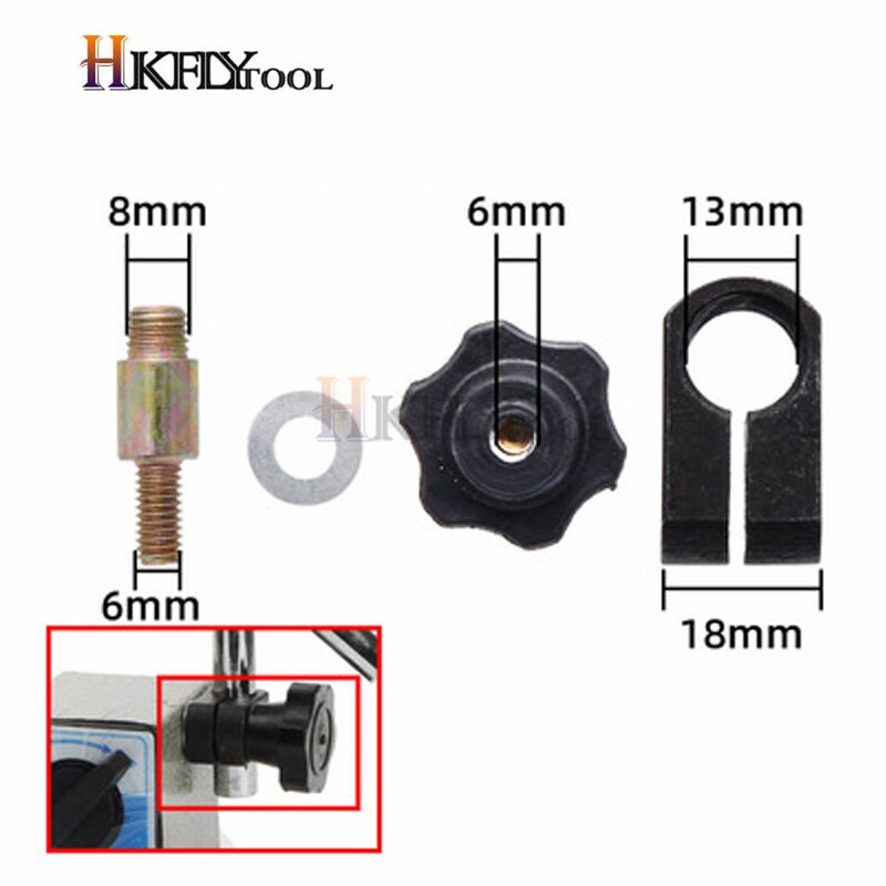 Portable Sleeve Lever Dial Gauge Swivel Dovetail Clamp Tungsten Steel Dial Test Indicator Clamp 4/6/8mm Hole Micrometer Holder
