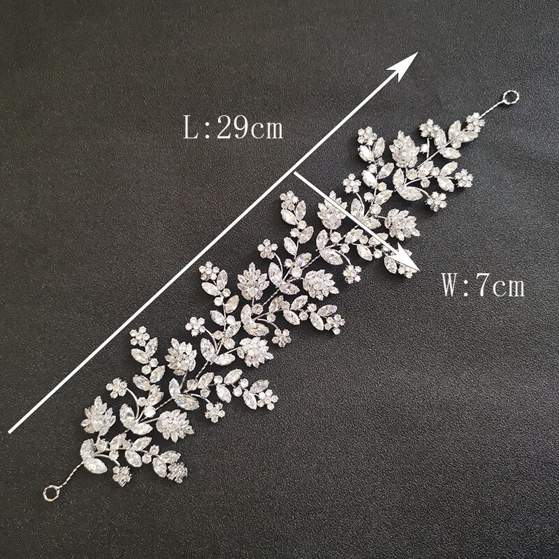SLBRIDAL di Lusso Flessibile Pieno Zircone Cubico di Nozze Diadema Della fascia Da Sposa Damigelle D'onore corona CZ Accessori Dei Capelli Dei Monili Delle Donne: SL-GSHG0167