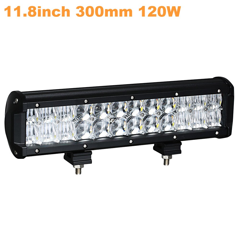 Weketory 4 6,5 4 9,3 12 17 pulgadas 30W 60W 90W 120W 180W 5D Barra de luz LED de obra para Tractor Boat OffRoad 4WD 4x4 camión SUV ATV 12V 24v: 1PC 120W Combo