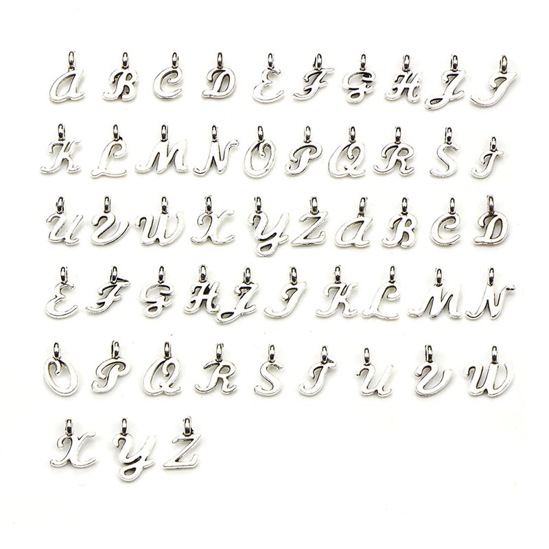 52pcs Initial Charms 26 Engels Alfabet Letter Charm Hangers Voor Vrouwen Man DIY Ketting Armband Sieraden Maken A-Z