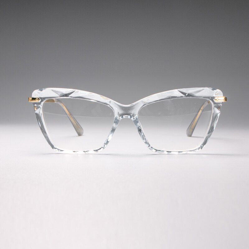 H45591 Diamond style frame Square Glasses Frames Women Optical Computer Glasses: C6 Clear