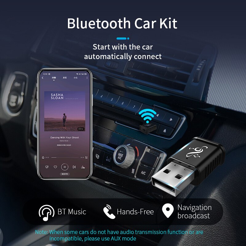 Draadloze Adapter Bluetooth Receiver Audio Adapter Aux Usb Stereo Bluetooth Voor Tv Pc Draadloze Adapter Voor Auto Luidspreker Hoofdtelefoon