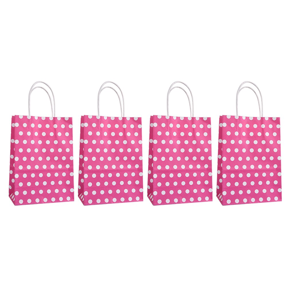 20 stuks 15 x 8 x 21cm stippen kraft papieren zakken verpakking boodschappentas opbergzak met handvatten