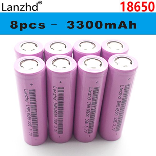 18650 Lithium Batterij 18650 Oplaadbare Batterijen Lithium Ion Batterij 3.7V 3300 Mah 18650 Li-Ion Batterij: 8 PCS