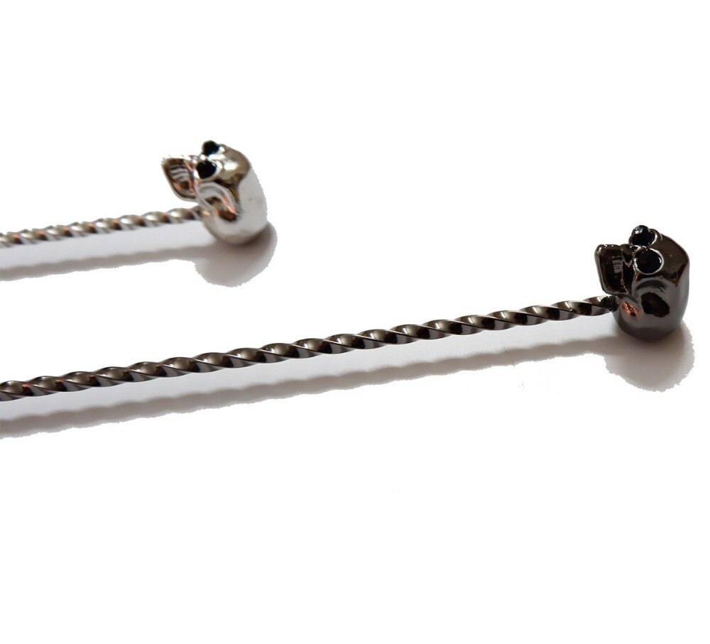 Schedel Barspoon Cocktail Lepel Roestvrij Staal Mengen Cocktail Lepel, Spiraal Patroon Bar Tool