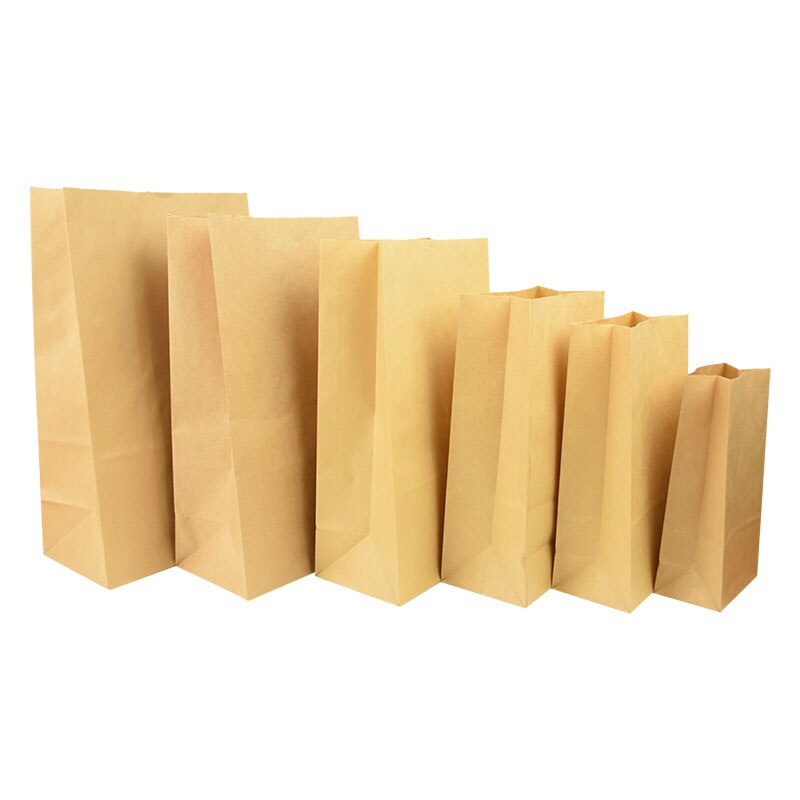 50pcs Kraft Paper Bag Bags Packaging Biscuit Candy Food Cookie Bread Snacks Baking Takeaway Bags Wedding Party Packaging: 32x18x11cm