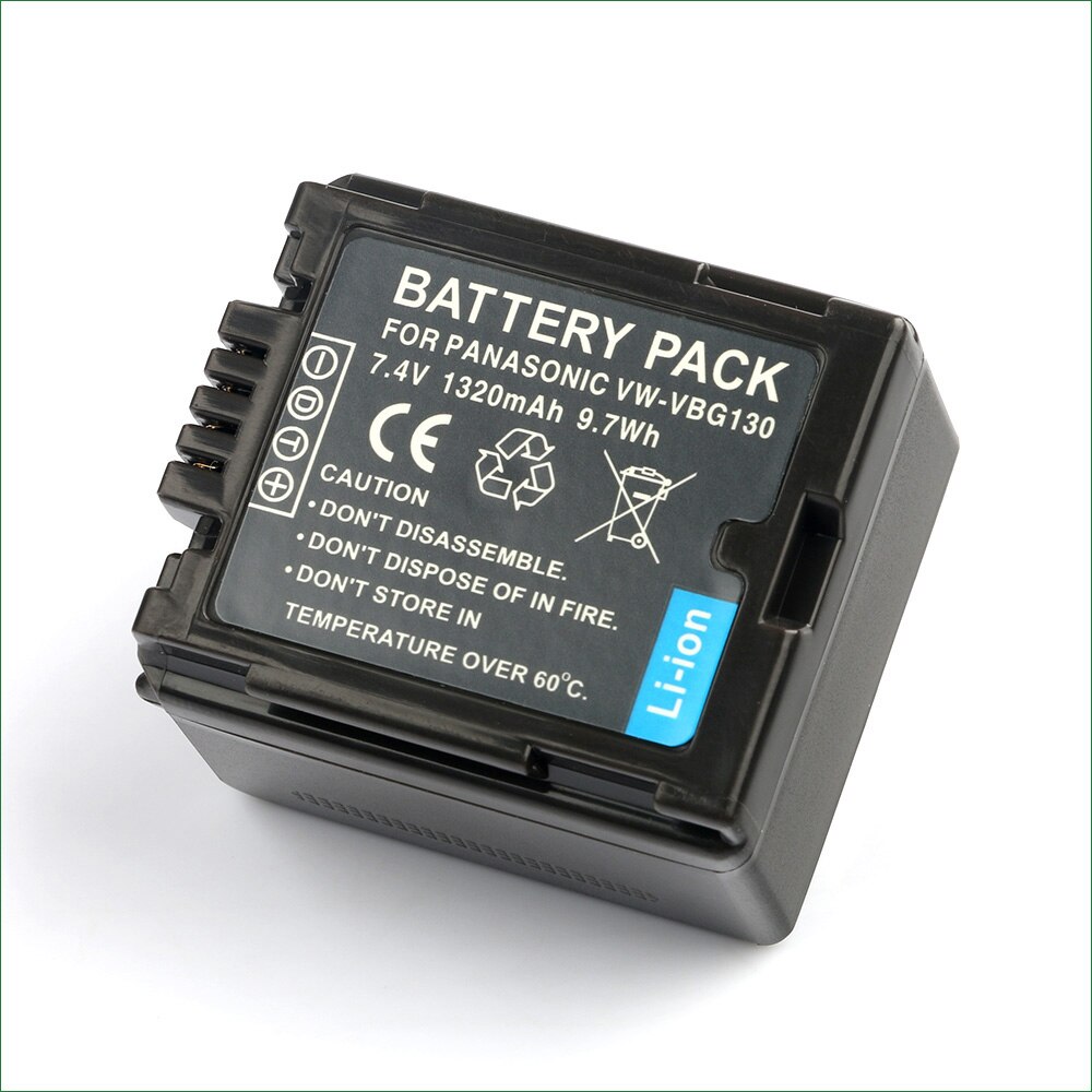 VW-VBG130 VBG130 Digital Camera Battery + Charger for Panasonic SDR H40 H48 H50 H60 H68 H80 H90 HDC HS700 TM200 TM300 TM700: 1PC Battery