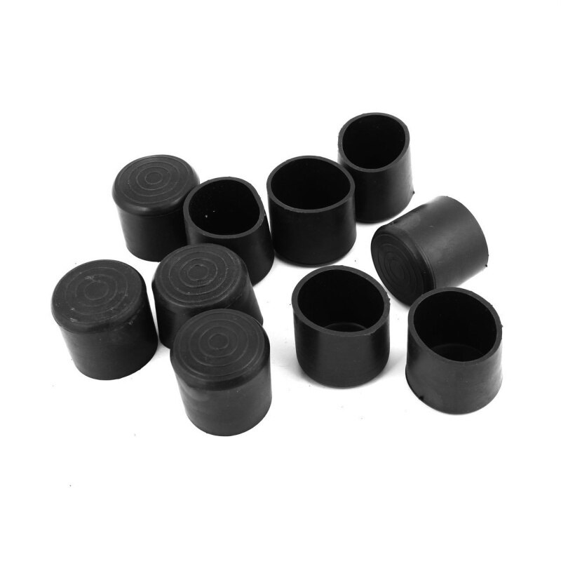 Rubber Flexible Round End Cap 38MM Foot Cover 10 Pcs Black: Default Title