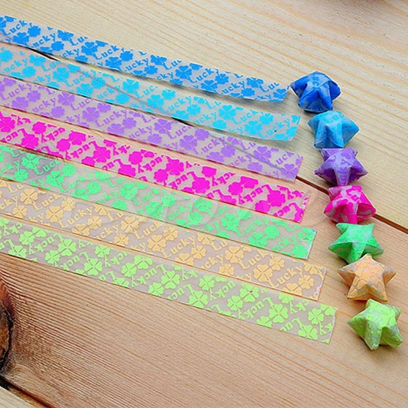 30Pcs Lichtgevende Lucky Star Vouwen Origami Lucky Star Origami Papier Lint Gxma