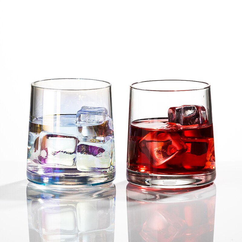 Taza de cristal de Color ámbar para whisky, taza de cristal transparente para café, té de la leche, vasos para Bar en casa