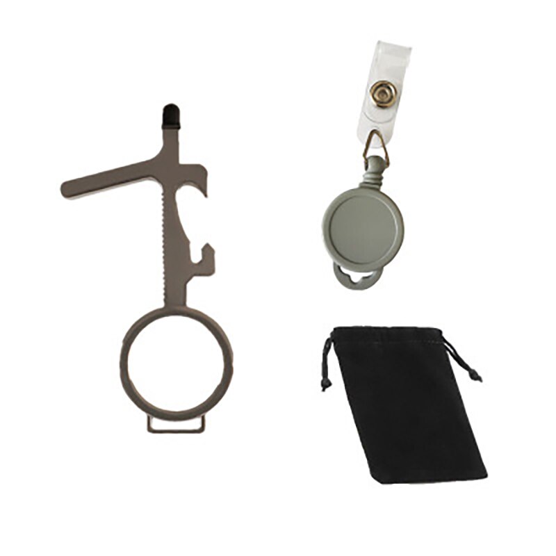 1pcs Door Handle Keychain Portable Stick Non-contact Hygiene Hand Press Elevator Tool Door Opener Avoid Touching Key Buckle 12: E