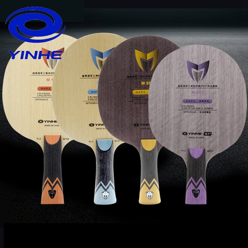 Yinhe-raqueta de tenis de mesa de fibra PLC, M102, M202, M101, M201, MARS PLC Madera de 5 capas con PLC de 2 capas