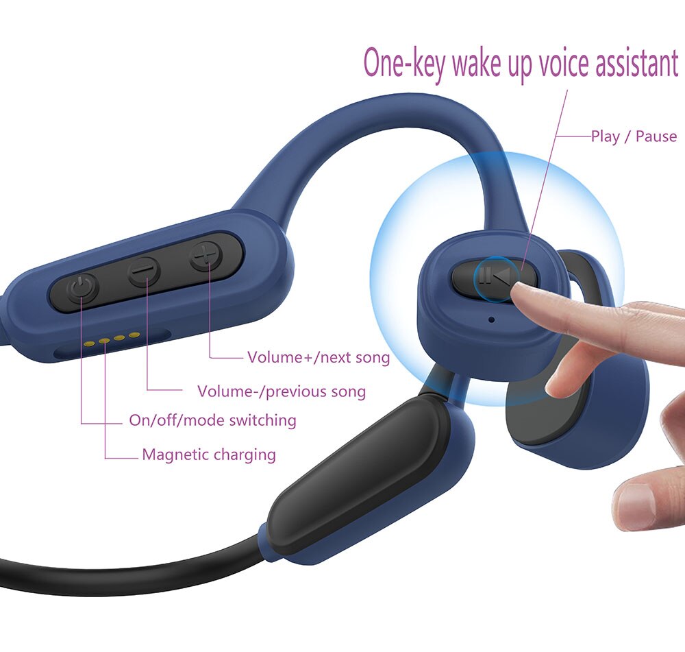 16GB Waterproof MP3 Player - IPX8 Bone Conduction Headset for Diving, Swimming, Surfing