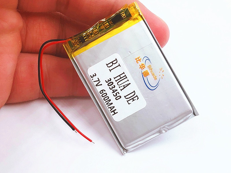 3.7 V, 600 mAH 303450 303550 PLIB polymère lithium ion/Li-ion batterie Rechargeable pour dvr, GPS, mp3, mp4, E-book, lumière LED, haut-parleur