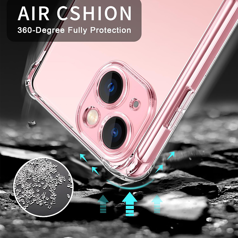 Coque de luxe antichoc en silicone pour iPhone 15 14 Plus 13 12 Mini Pro Max X Xs XR 7 8 6 Plus, housse de pare-chocs transparente et souple
