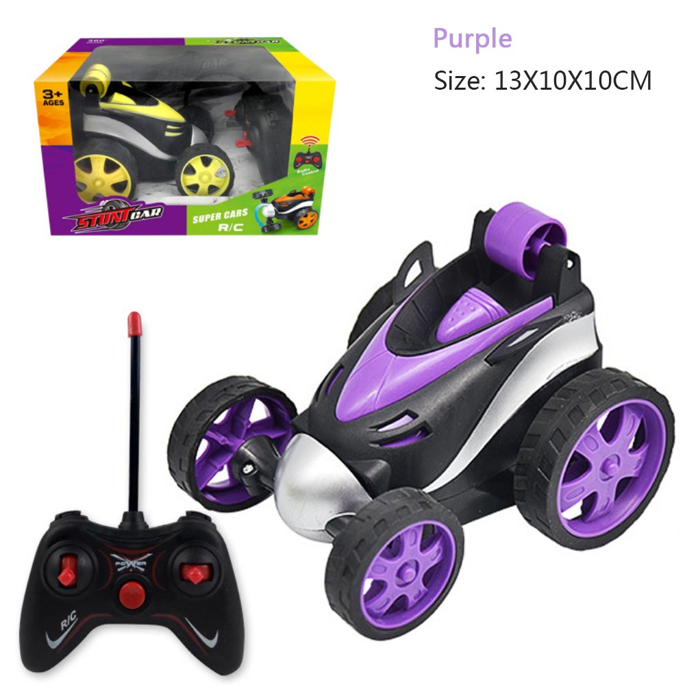 Micro Stunt Dansen Rc Auto Tuimelen Elektrische Gecontroleerde Plastic Mini Auto Grappig Rolling Roterende Wiel Voertuig Speelgoed Rc Kid: Paars