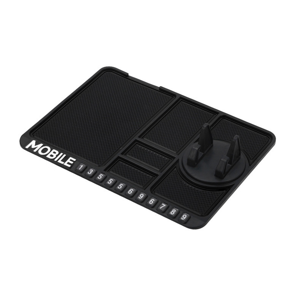 Silicone Car Anti-Slip Mat Auto Phone Holder Sticky Anti Slide Dash Phone Mount Parking Number Card Car Pad Mat Car Mat: black