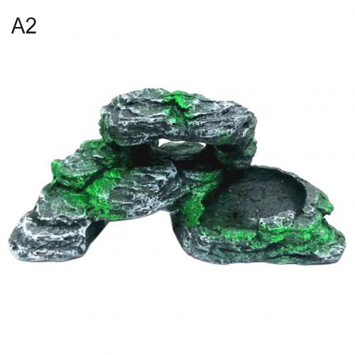 Aquarium Fish Tank Simulation Pet Turtle Terrace Resin Turtle Step Climbing Terrace Island Reptile Hide Point Aquarium Landscape: A2