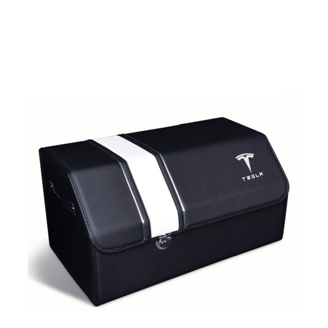 Car folding trunk storage box car rear box finishing storage box large storage box bag for Tesla Medol 3 Medol S Medol X style: Black