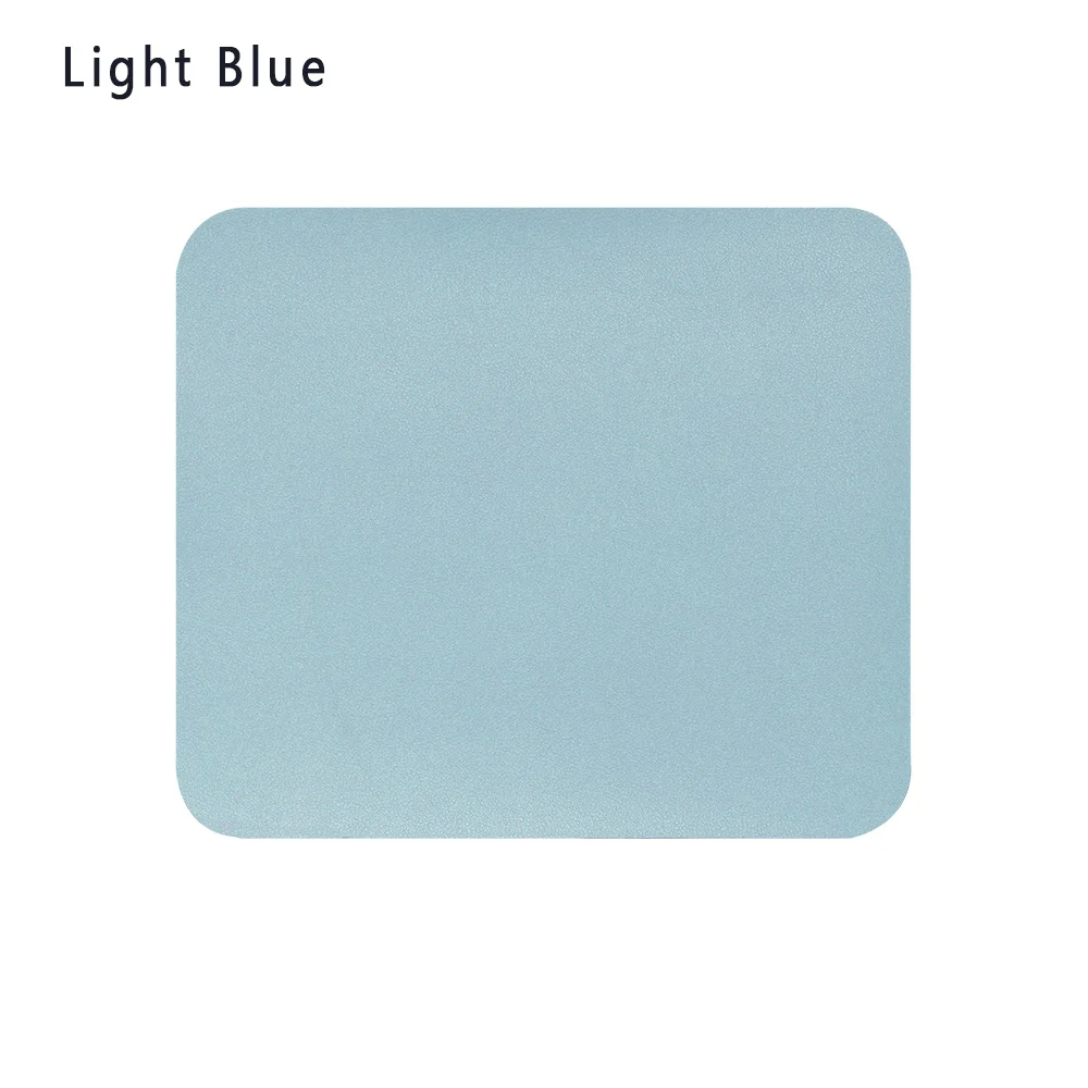Criativo universal anti-deslizamento mouse almofada de couro gaming mouses esteira nova almofada de mesa moda confortável para computador portátil macbook: light blue